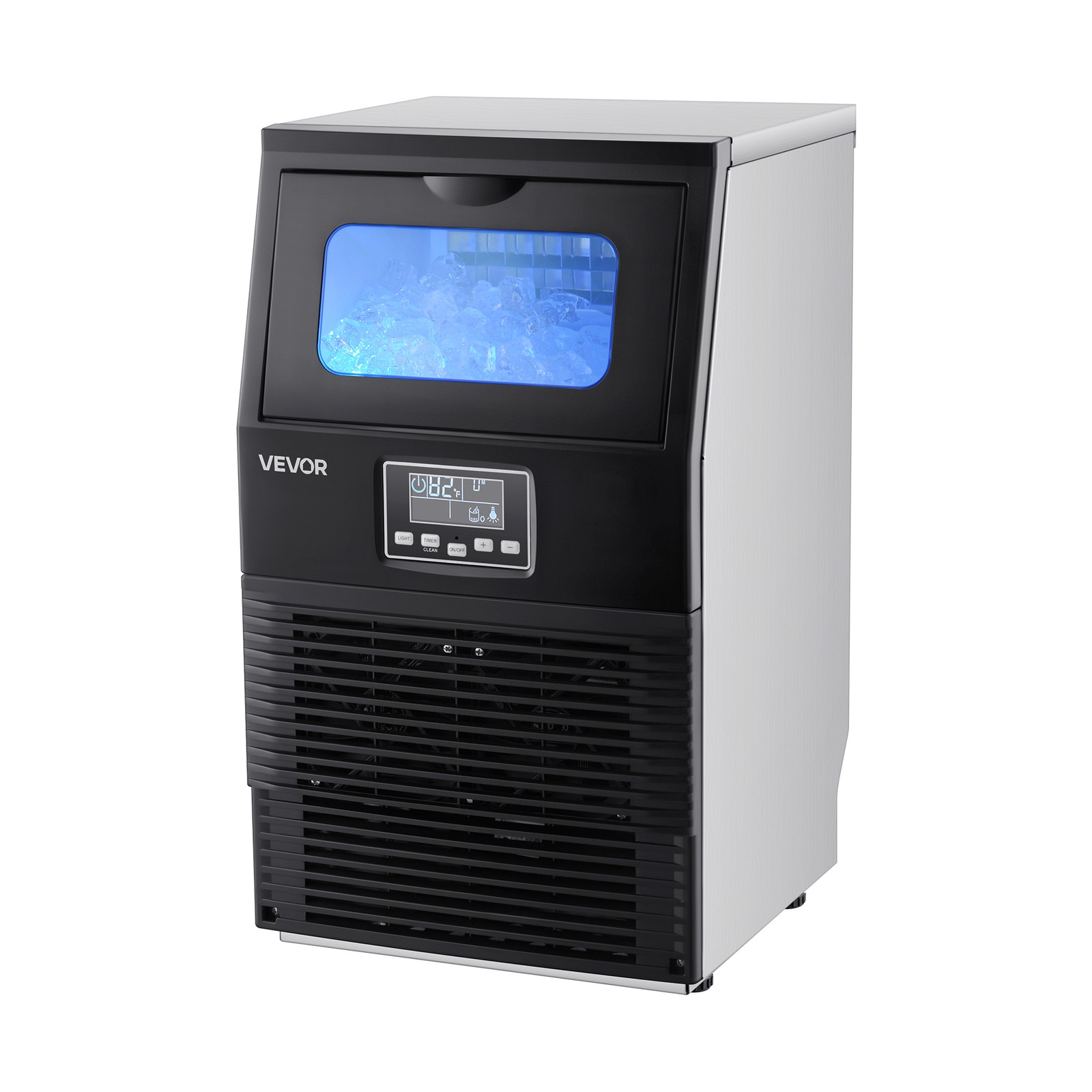 VEVOR Commercial Ice Maker 80lbs/24h Ice Machine 12Lbs Storage Bar Restaurant