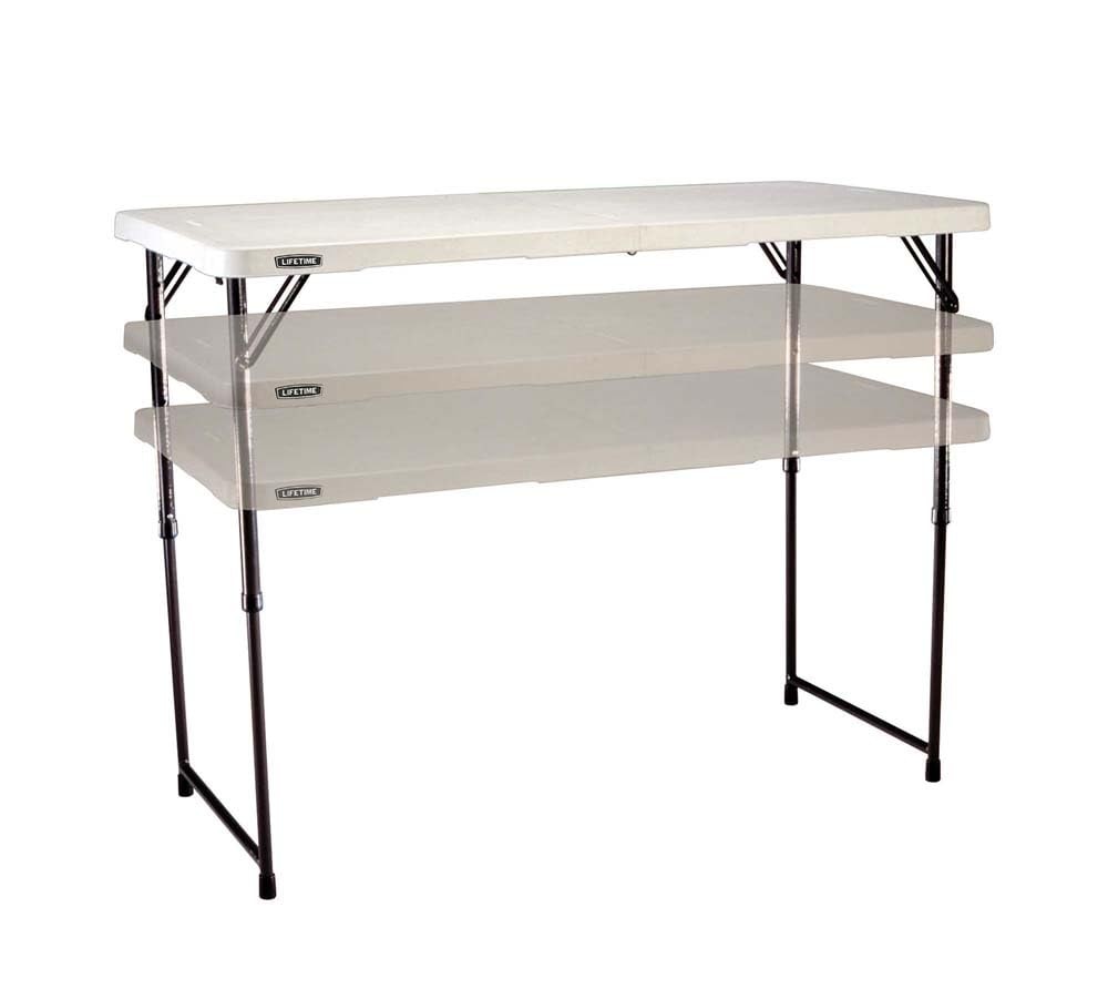 Lifetime Fold-In-Half Adjustable Folding Table 4 Foot 4428