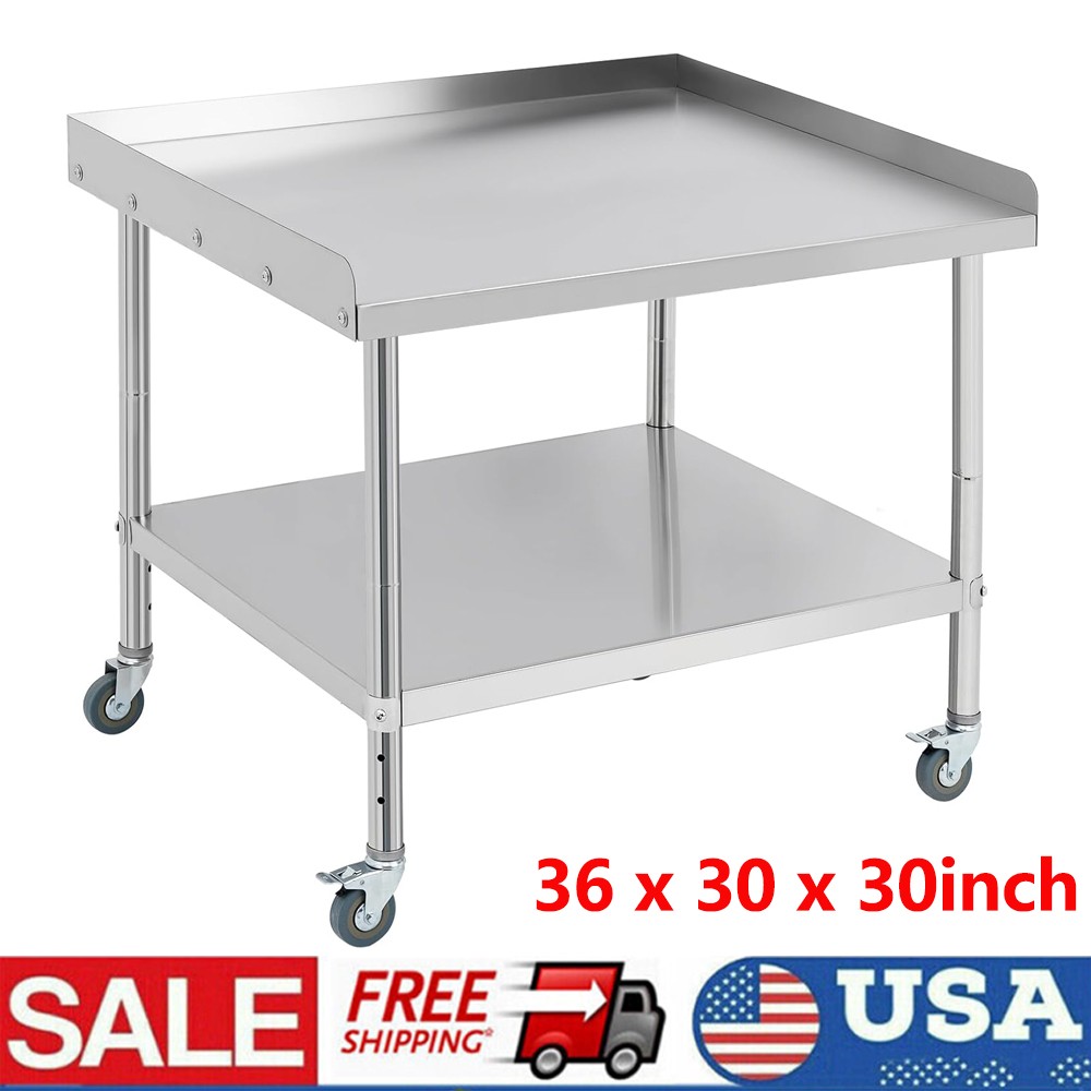 Stainless Steel 36″ x 30″ Kitchen Restaurant Work Prep Table w/ 3 Backsplash