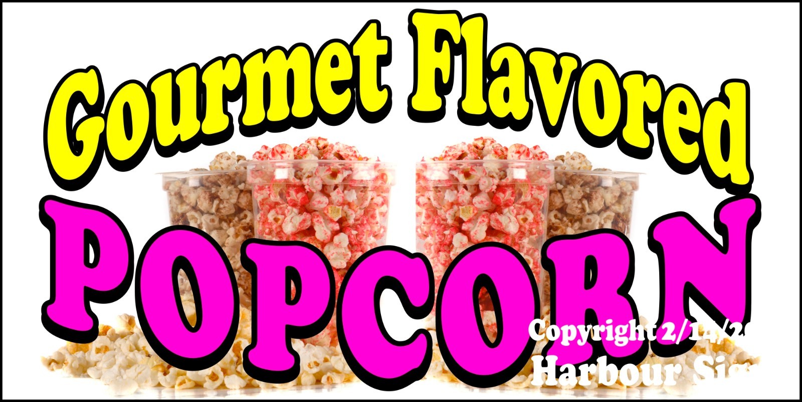 (CHOOSE YOUR SIZE) Gourmet Flavored Popcorn DECAL Concession Food Truck Sticker