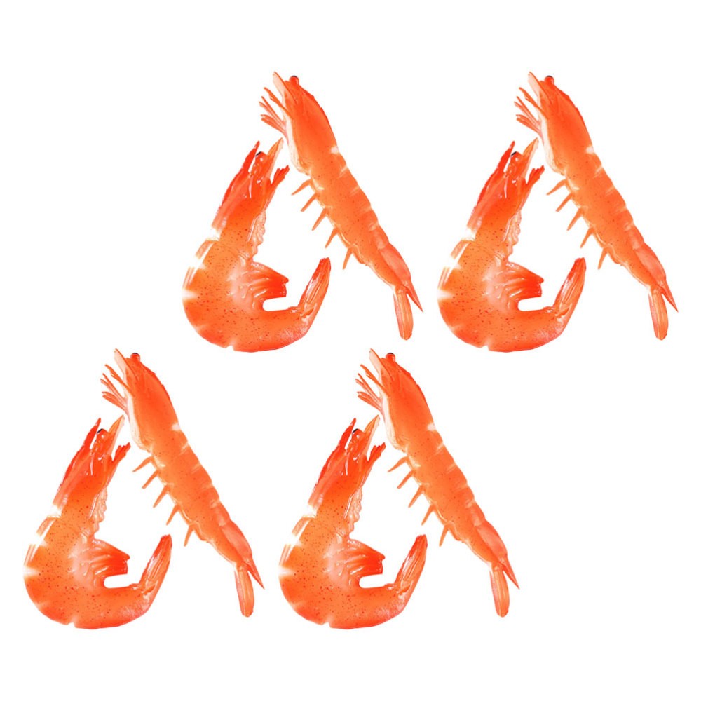 8 Pcs Lifelike Realistic Cooked Shrimp Simulation Food Model Artificial