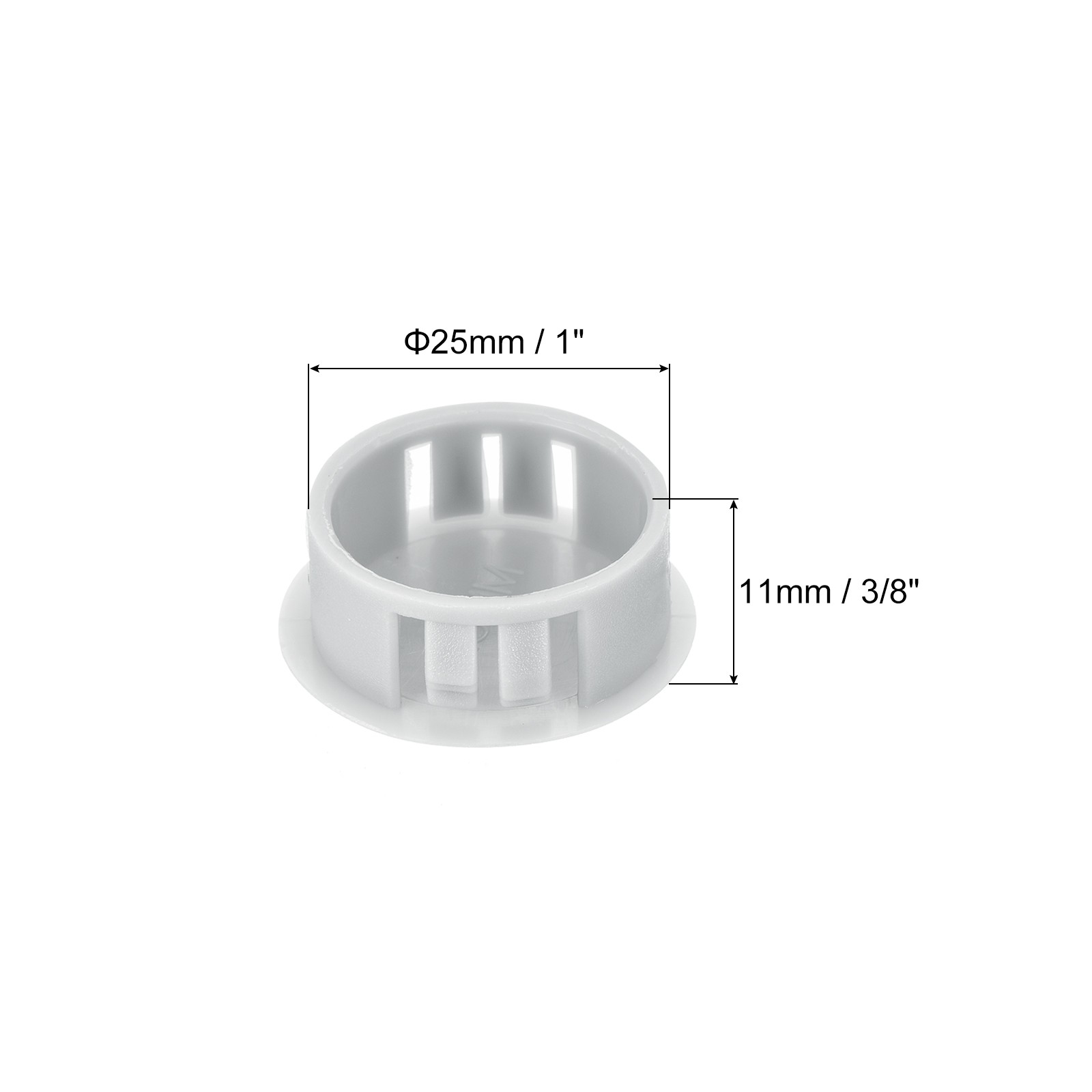 32Pcs 25mm Light Gray Nylon Plastic Round Locking Hole Plugs Insert End Cap
