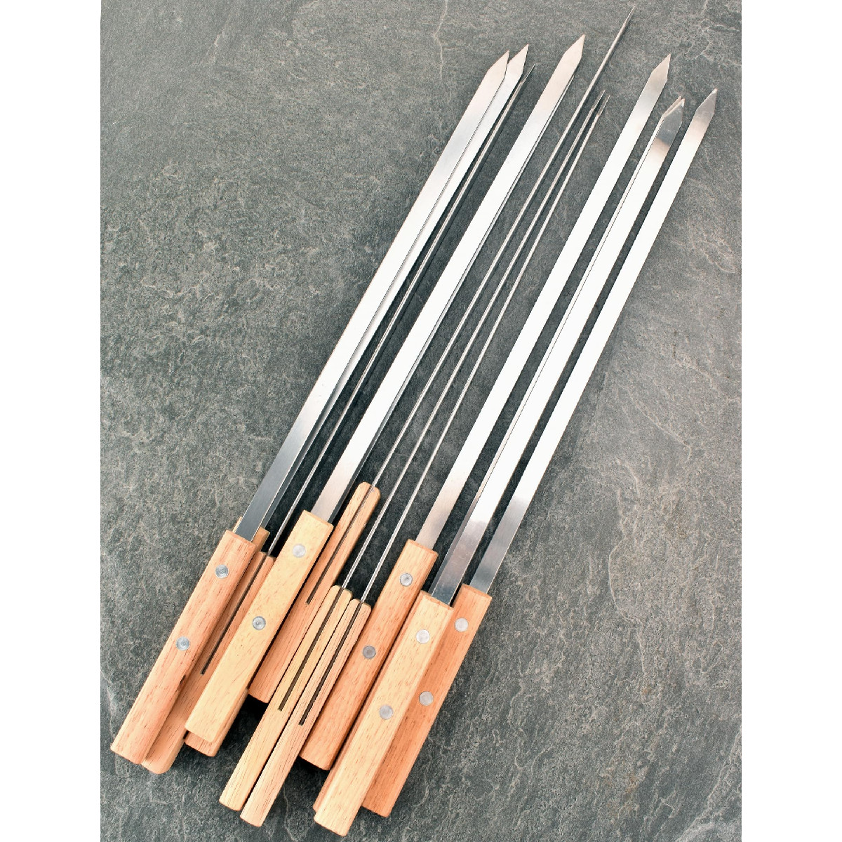 17-Inch Large Metal Barbecue Skewershonshen Heavy Stainless Steel 3/8 Inch Wide