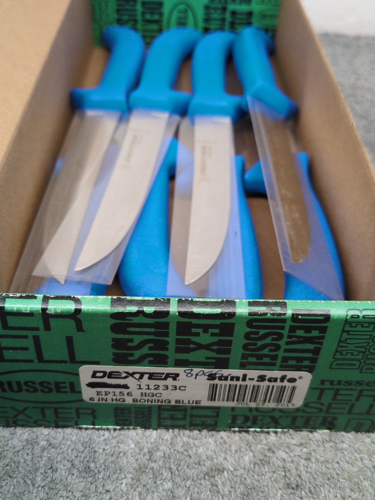 QTY-12 Dexter Russell EP156HG Sani-Safe Boning Knife 6″ Hollow Ground 11233 blue