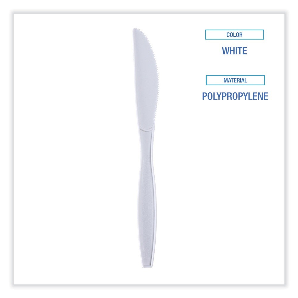 Boardwalk KNIHWPPWIW Wrapped Polypropylene Knife – White (1000/Carton) New