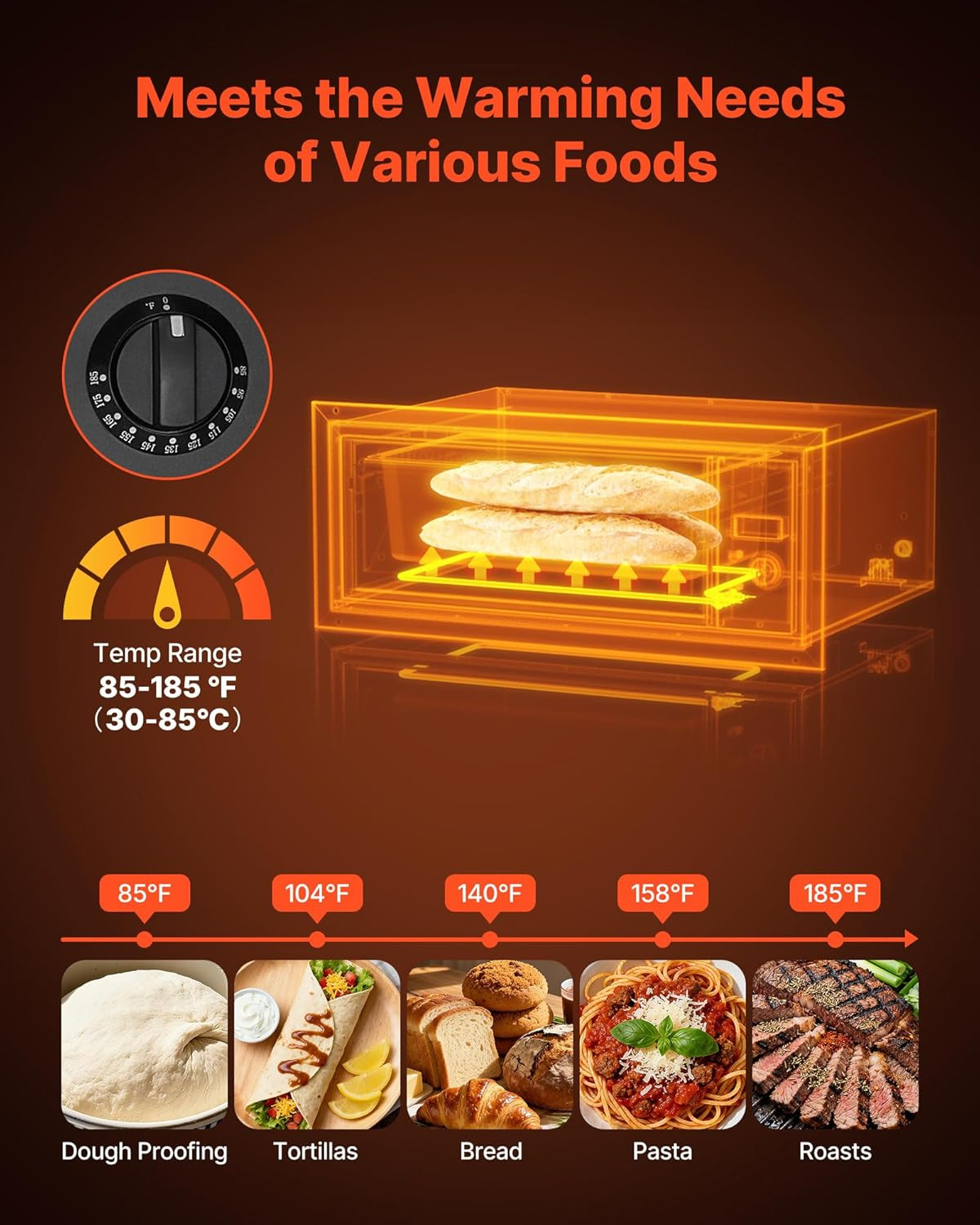 Commercial Electric Drawer Warmer, Single-Drawer Stainless Steel Food Warmer, Bu