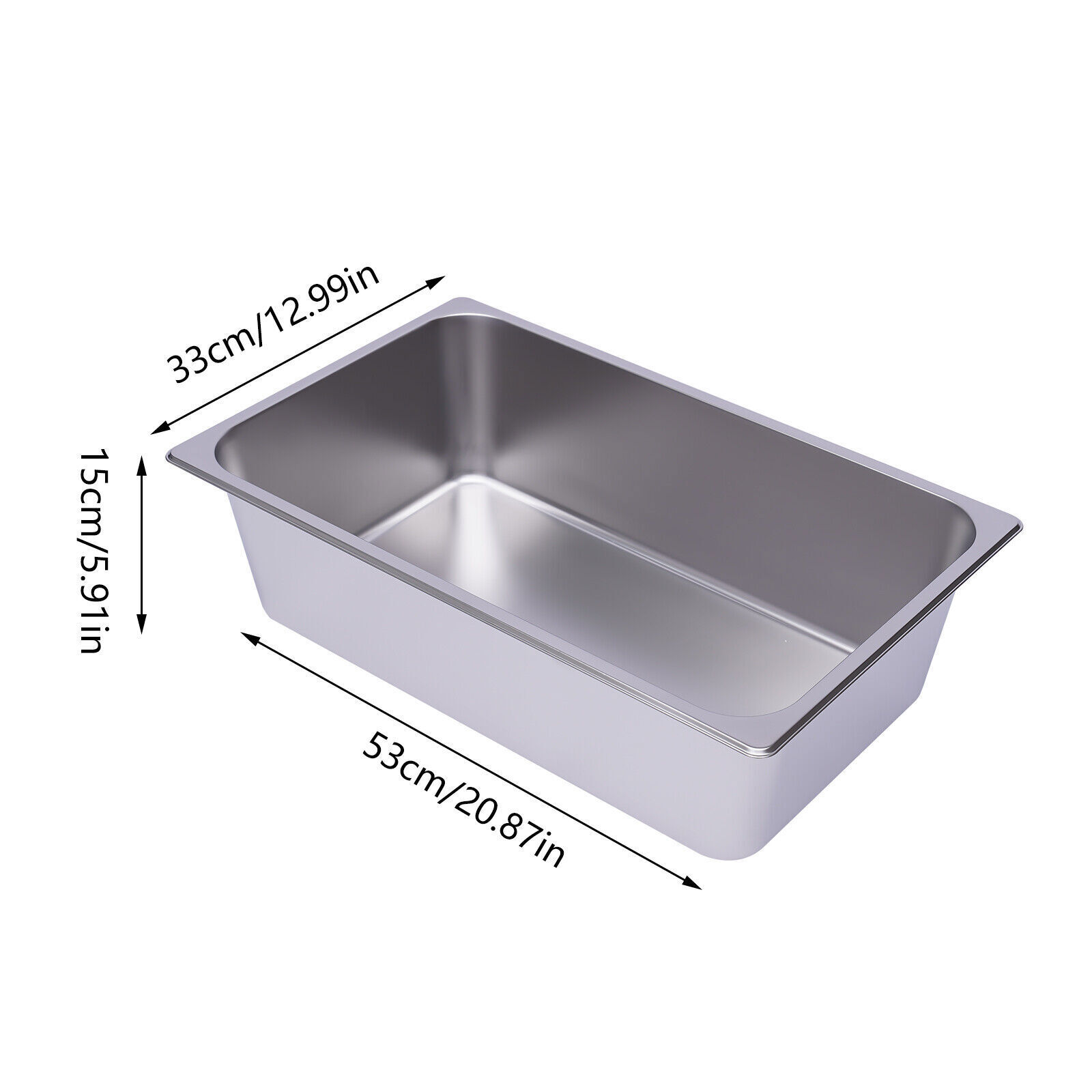 6 Pack Full-Size 6″ Deep Stainless Steel Steam Table Pans Hotel Food Prep Pans