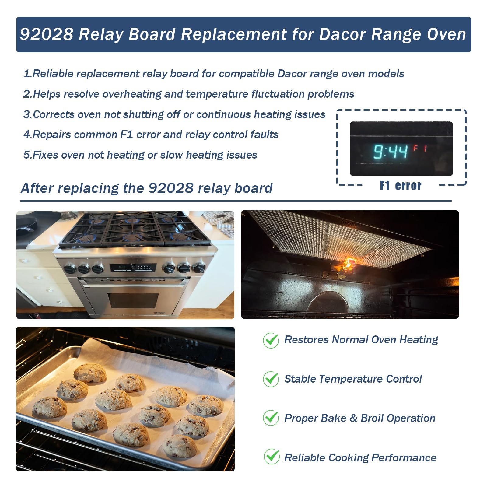 92028 NEW Relay Board Replacement Parts Compatible with Dacor Range Oven, Rep…