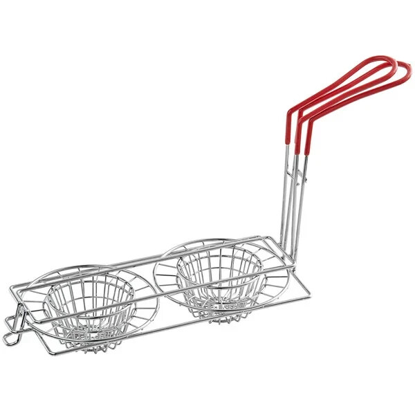 Tortilla Double Taco Cup Fry Basket Sturdy Nickel Plated Steel Heat Resistant 8″