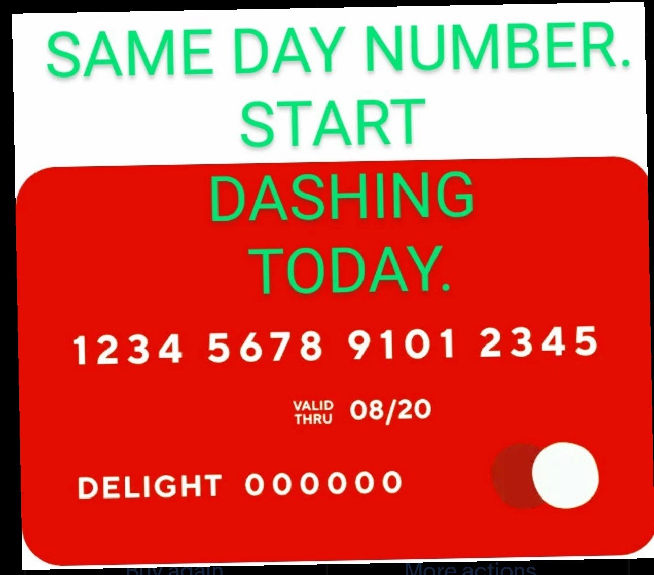 DoorDash Official Red Card SAME DAY CARD NUMBERS!!