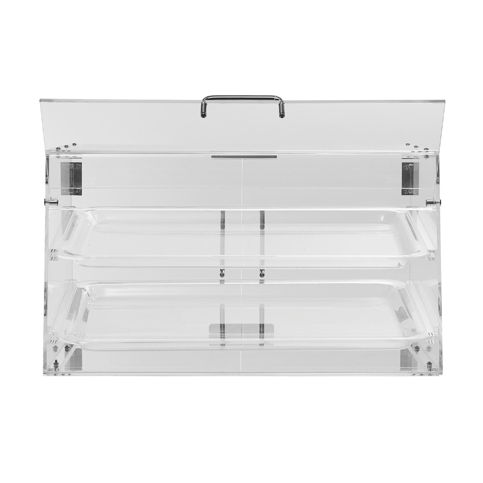 2-Tier Acrylic Bakery Display Case Countertop Donut Pastry Case Rear Door