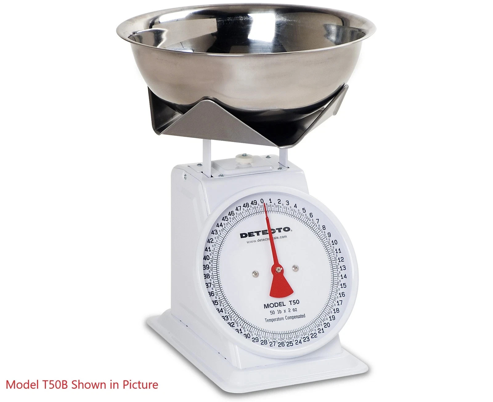 Detecto, T50, Fixed Dial Top Loading Scale with Bowl and stand, 50 lb capacity