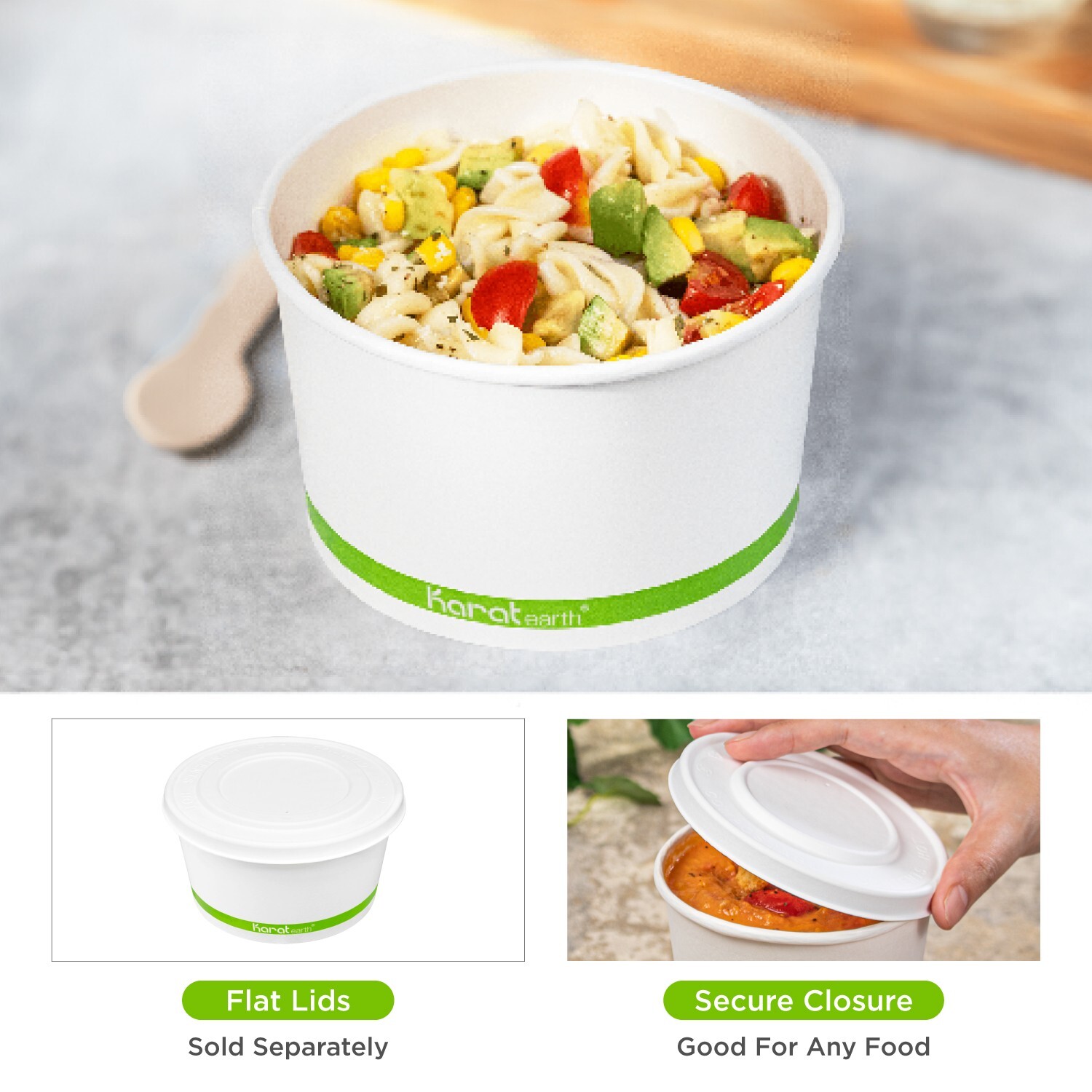 Karat Earth 32oz Eco-Friendly Paper Food Containers – Generic (140.5mm), 600 pcs