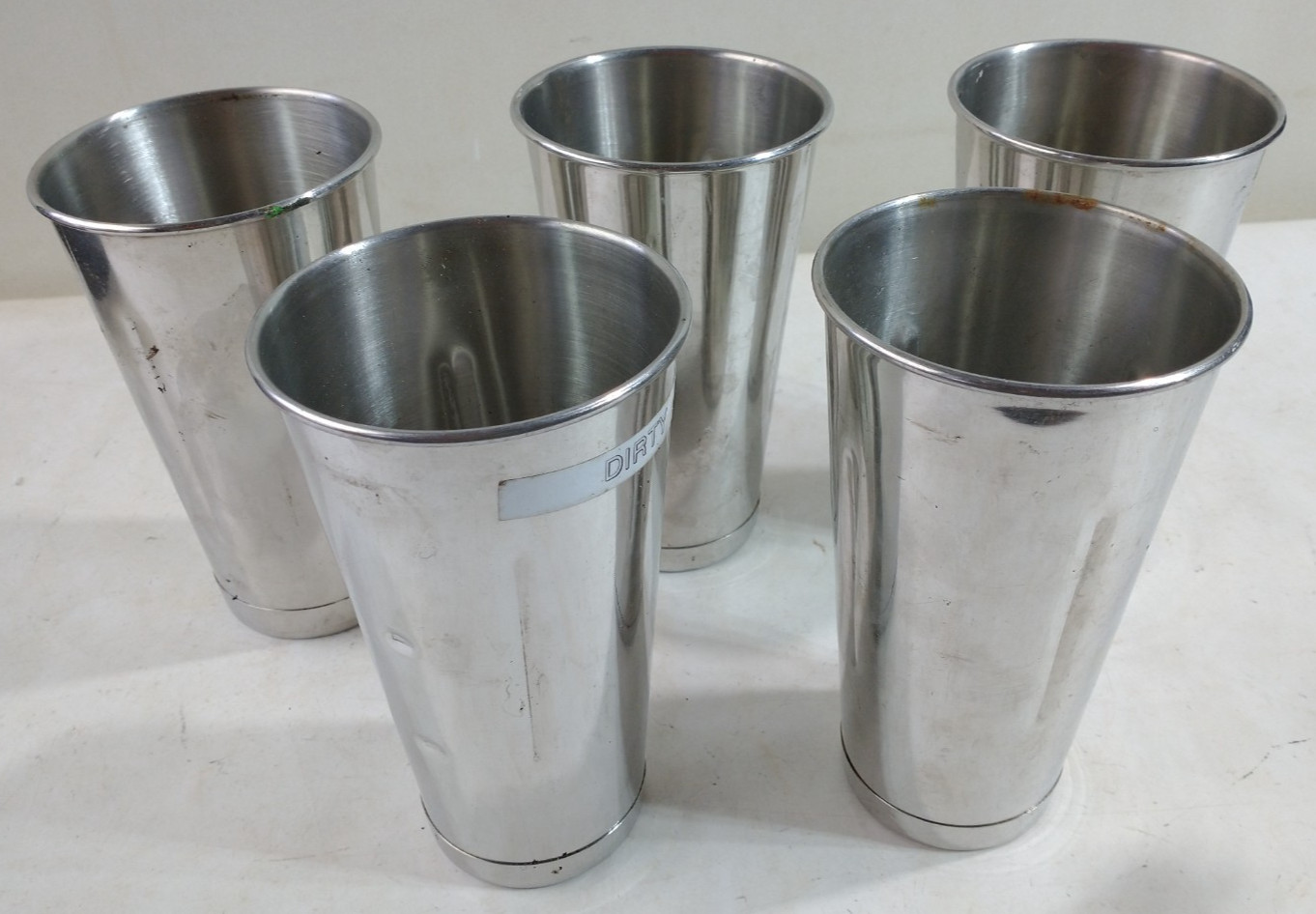 Lot of 5 Adcraft MC-7 Malt Cup 30 oz Polished 18/8 Stainless Steel Made in Korea