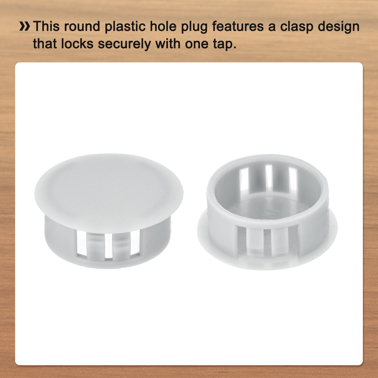 32Pcs 25mm Light Gray Nylon Plastic Round Locking Hole Plugs Insert End Cap
