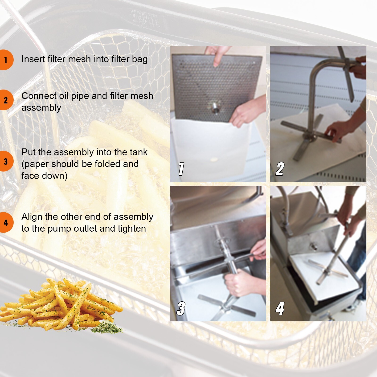 Hakka 10 Pack Fryer Filter Paper Envelope for Deep Fryer Oil Filter Machine