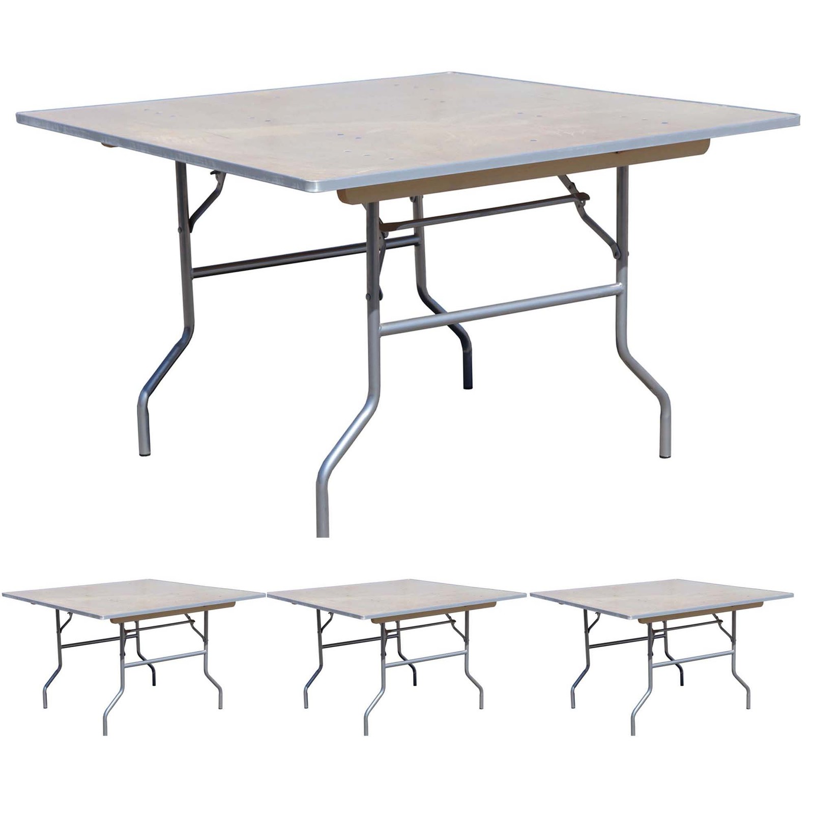 36 in Square Folding Table Birchwood Indoor Outdoor Picnic Dining Tables