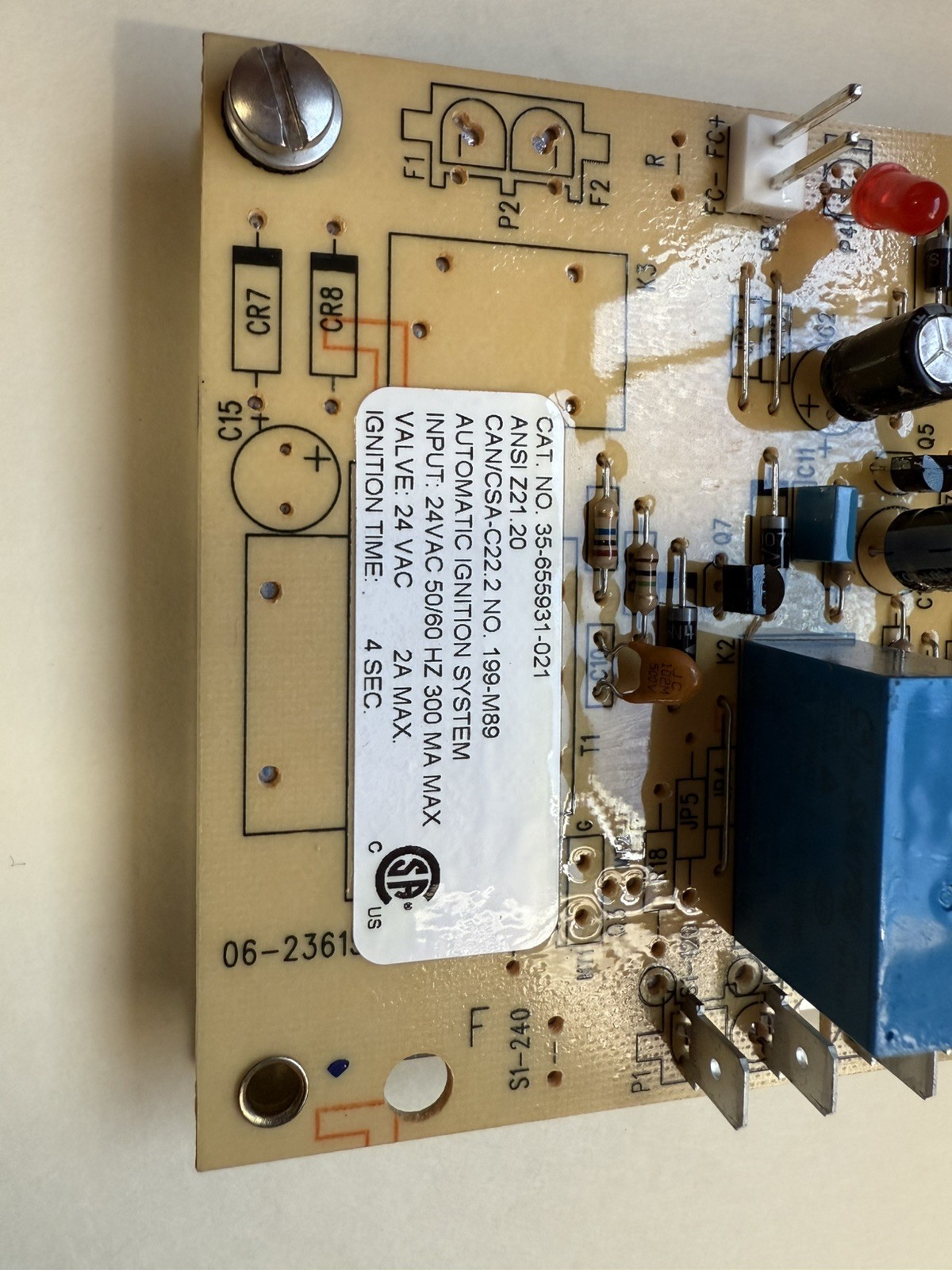 FENWAL CONTROLS INC. IGNITION CONTROL BOARD – PART NUMBER: 35-655931-021