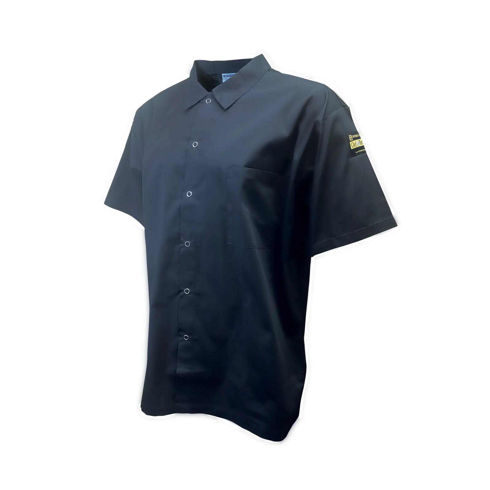 Thunder Group Chef Regalia Black Snap Short Sleeve Chef Shirt – 3X-Large