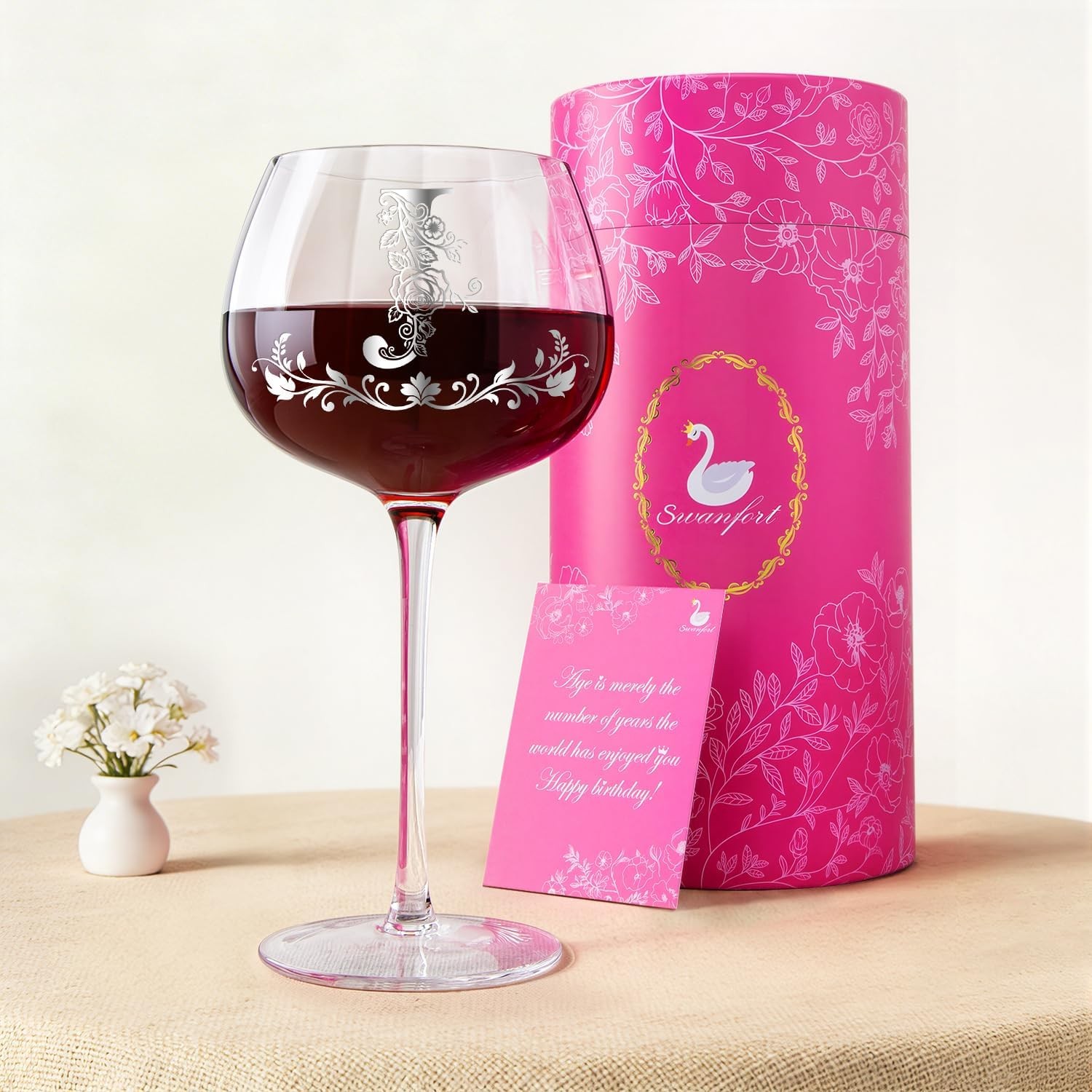 Personalized Wine Glass Gifts for Women, Custom A–Z Initial Wine Glasses,