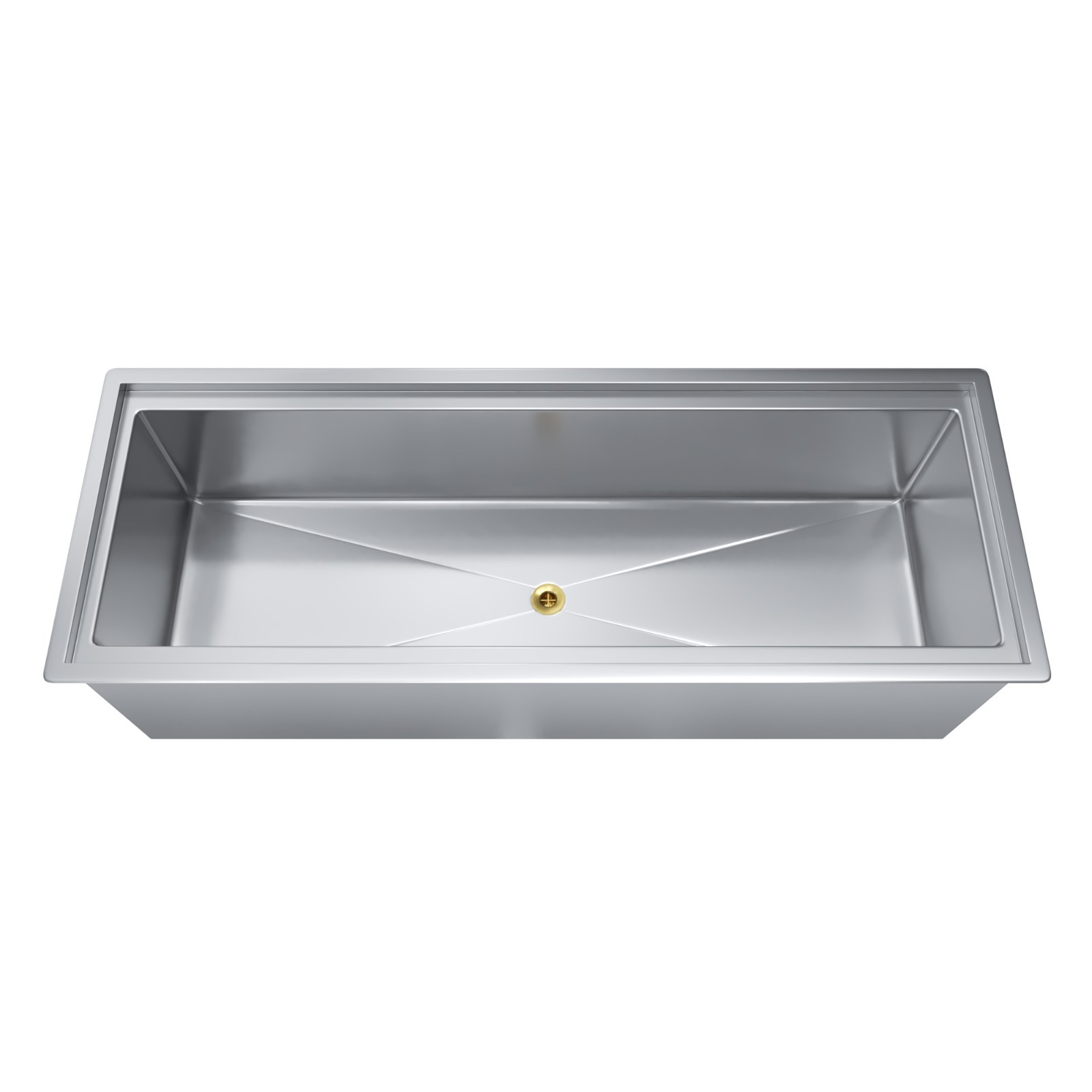 AmGood 18 in. x 48 in. Stainless Steel Drop-In Ice Bin with Sliding Lid