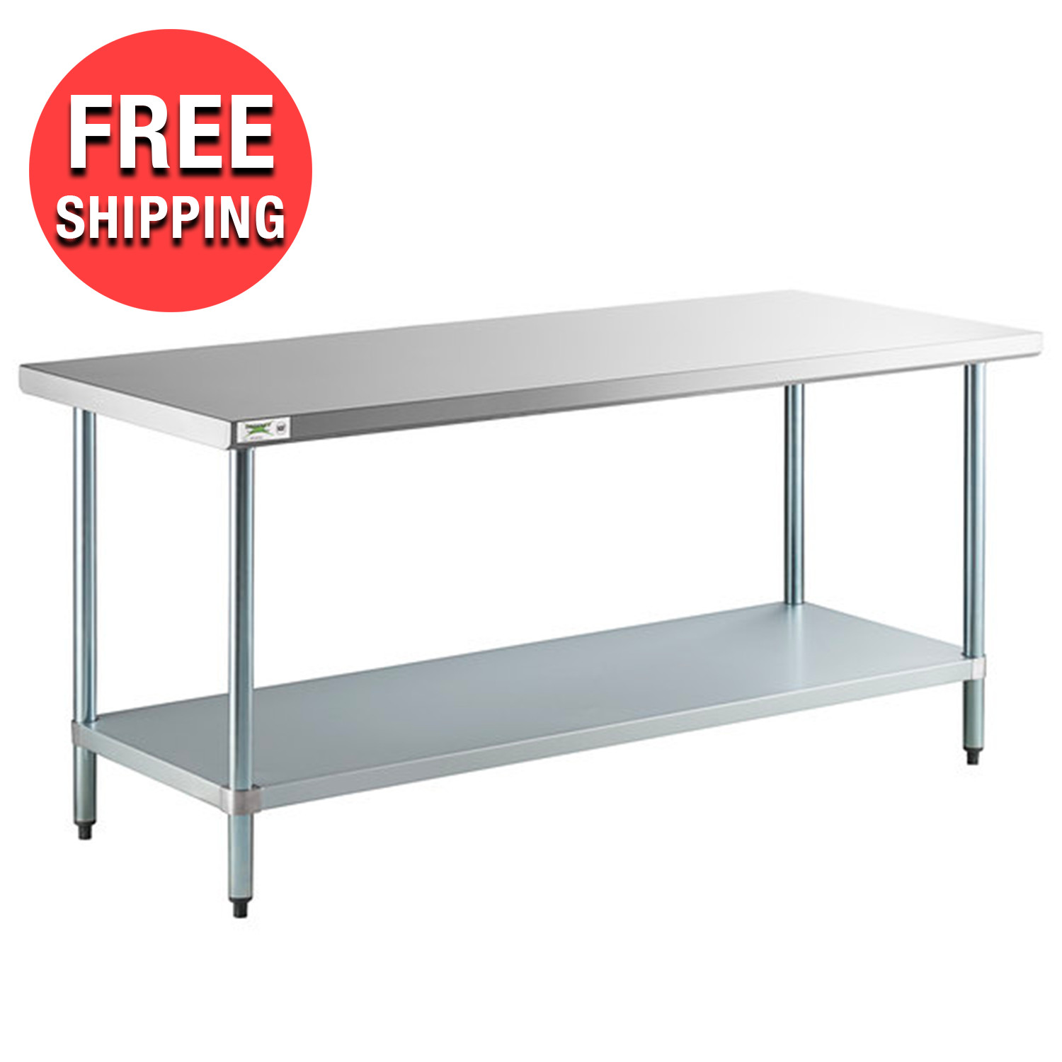 Commercial Kitchen Restaurant 30″ x 72″ Stainless Steel Work Prep Table 18-Gauge