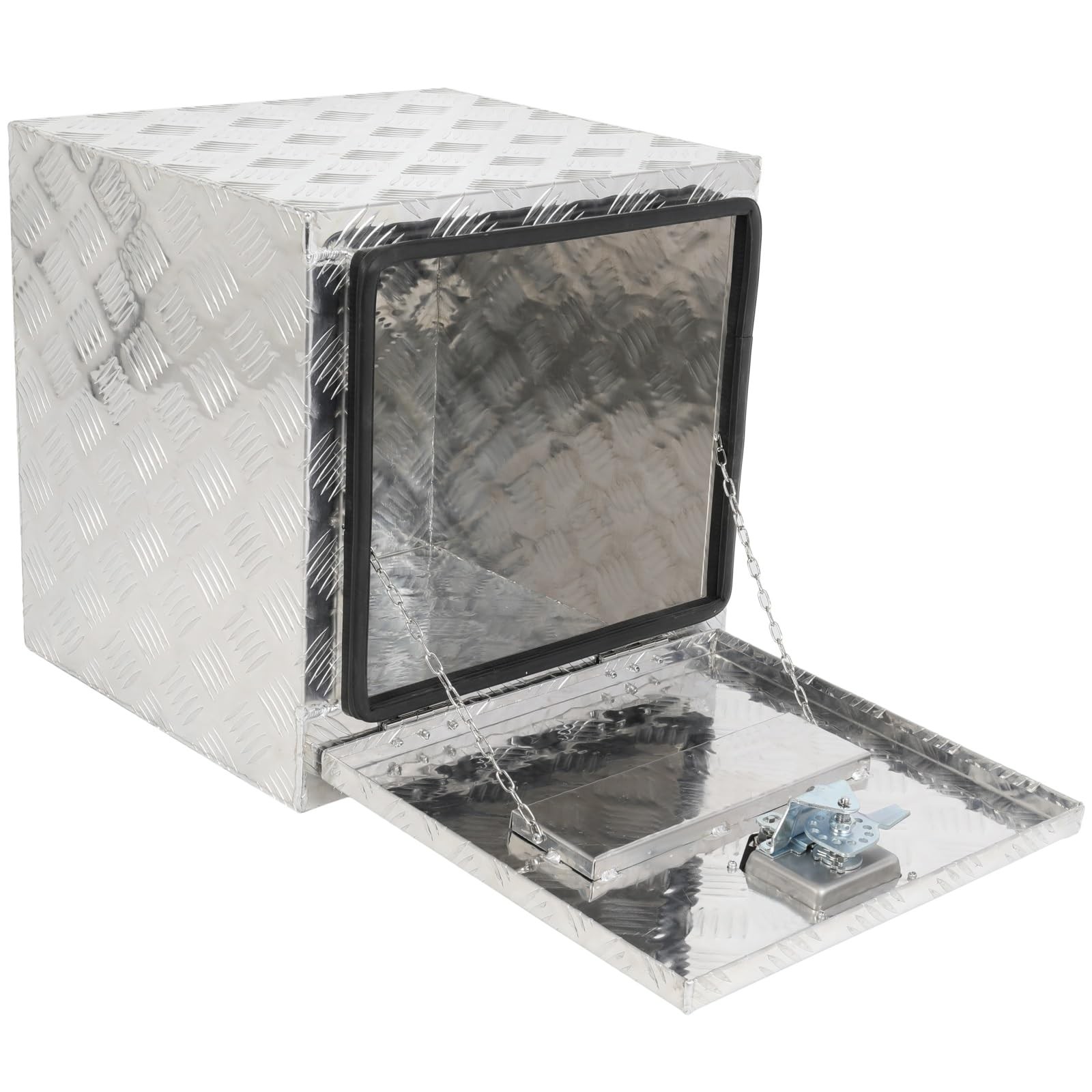 Silver Aluminum Underbody Truck Box 18x17x18 Contractor Tool Box Storage
