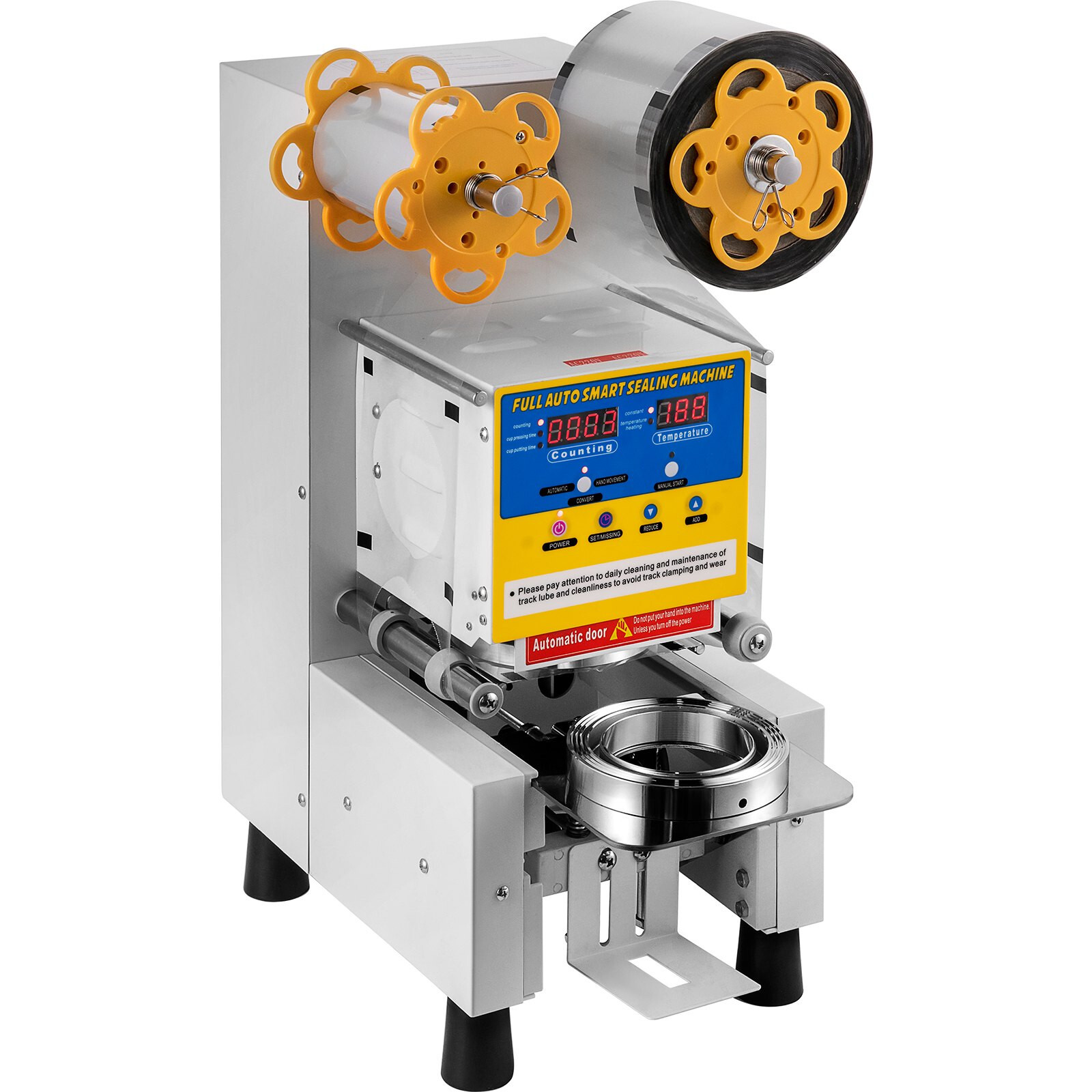 450W Fully Automatic Cup Sealing Machine 90/95mm D 200mm H 400-600cup/H *READ*