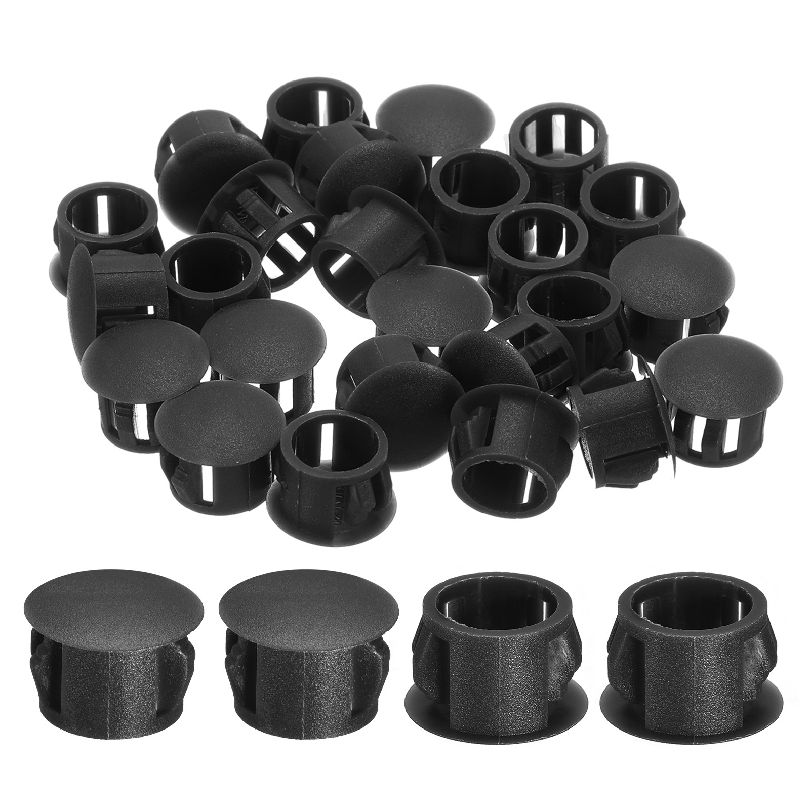 38Pcs 12mm(15/32″) Flush Type Panel Round Snap in Fastener, Black