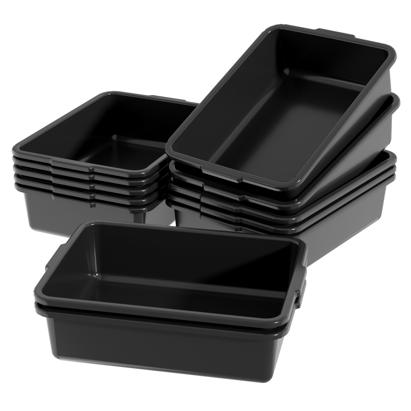 Cand Plastic Dish Tubs, Commercial Bus Box/Wash Basin Tote Box, (12-Packs, 13 L)