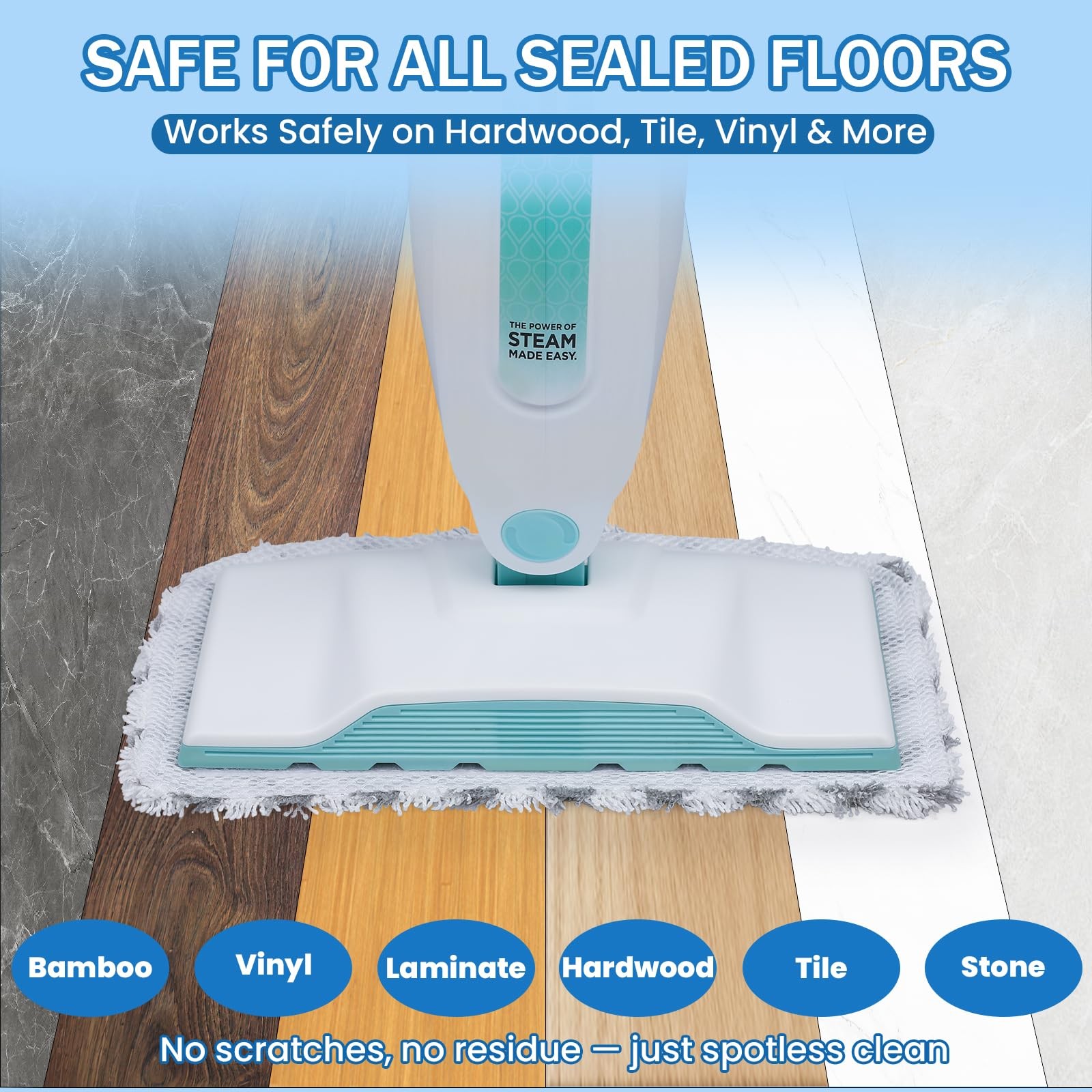 Tidy Monster 6 Pack Reusable Steam Mop Replacement Pads Compatible Shark S1000