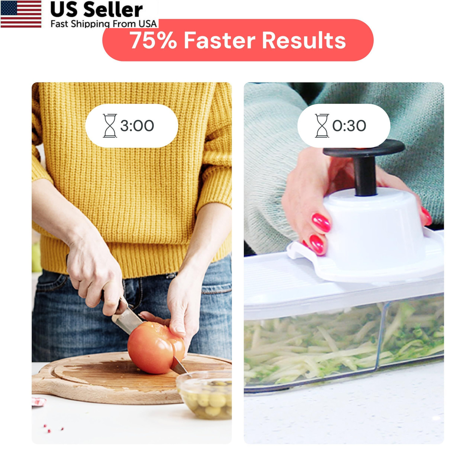 Fullstar Core Vegetable Chopper – Chop and Slice Lid – 6-in-1, White/Black