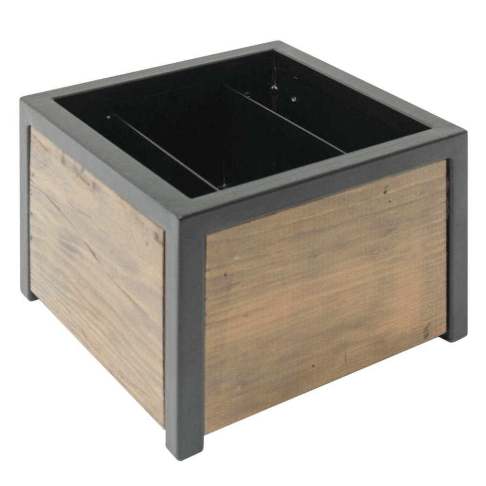 HUBERT Reclaimed Wood Square Alternative Chafer – 12″L x 12″W x 7 1/8″H
