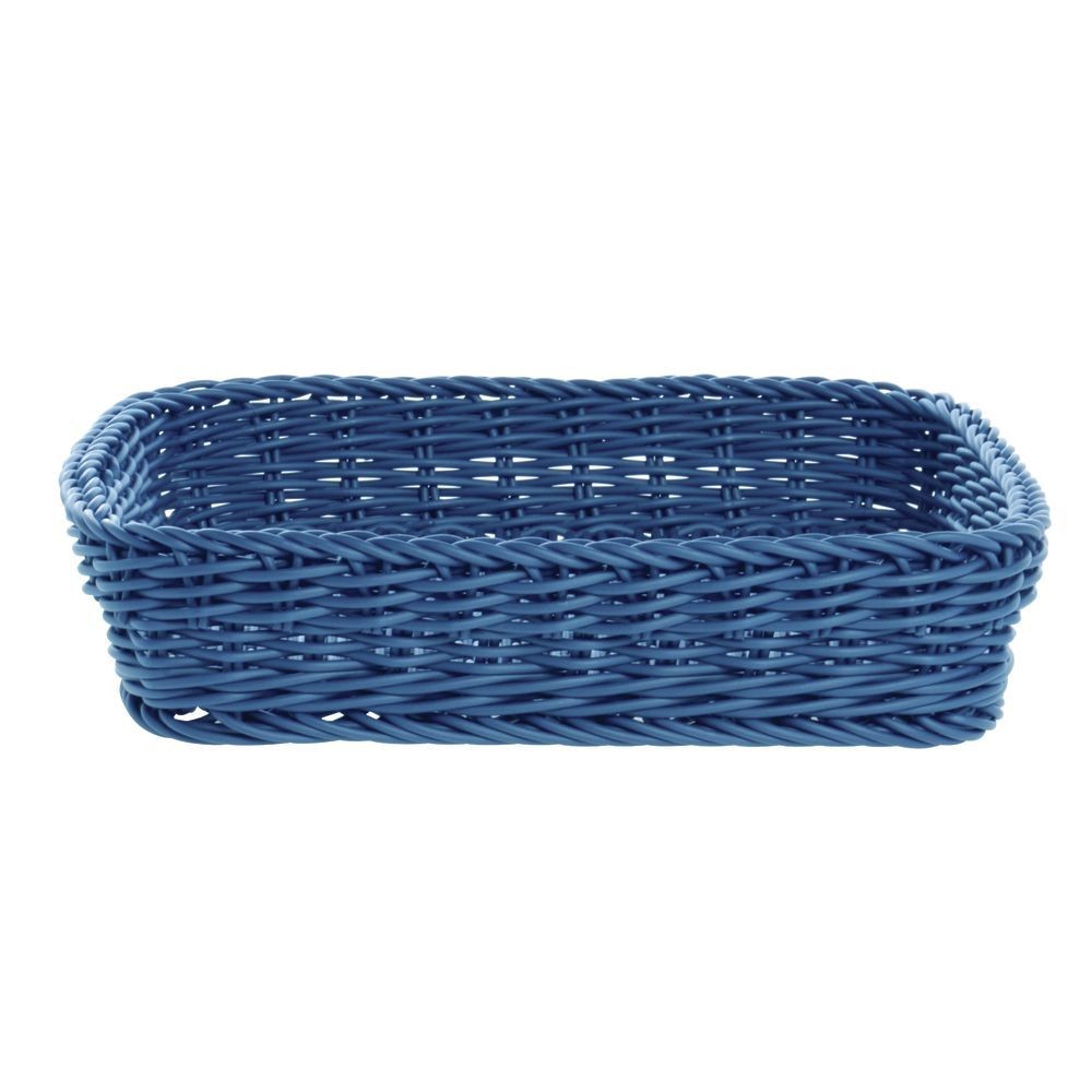 HUBERT® Blue Wicker Basket – 12″L x 12″W x 2 1/2″H