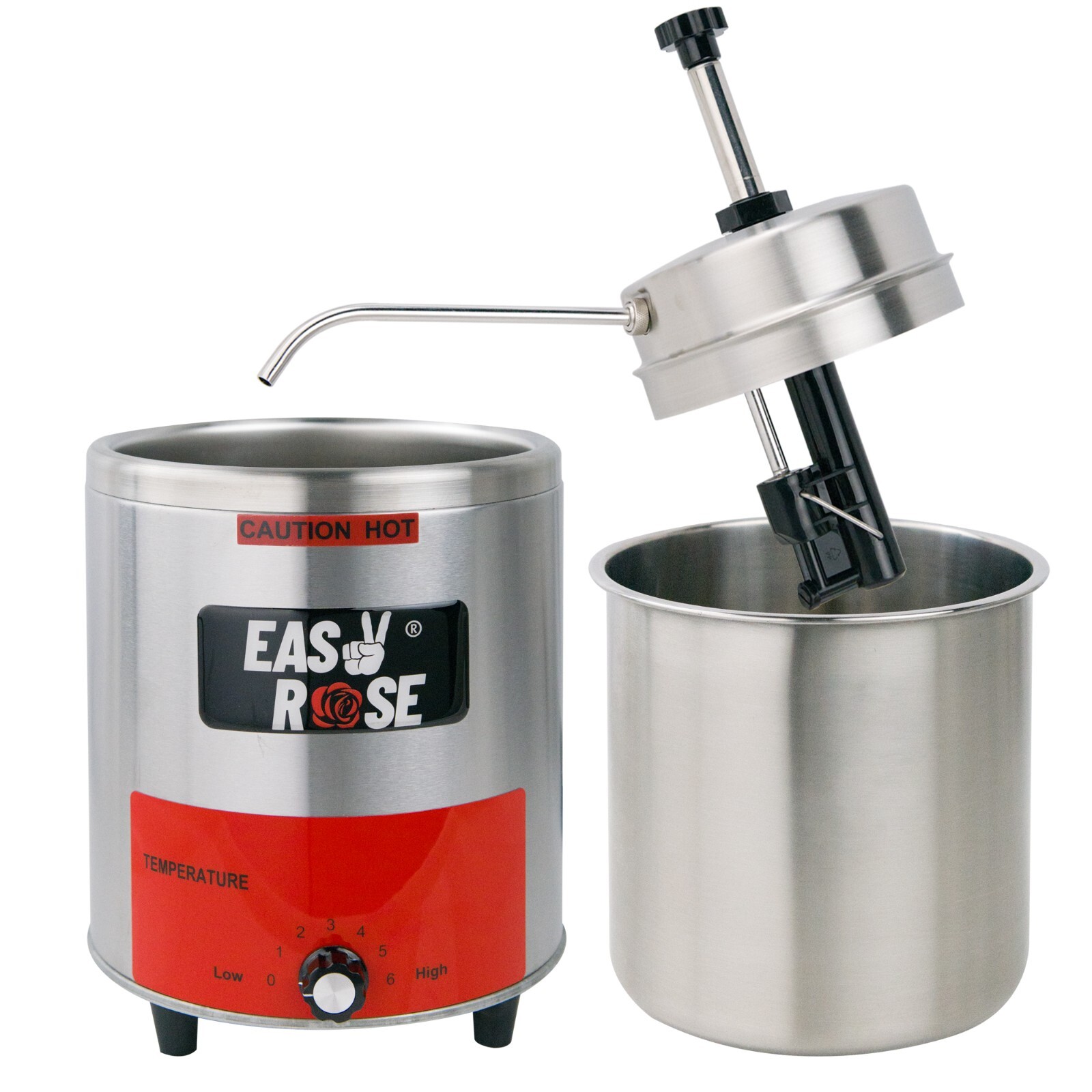 Hakka 3.5 Qt Electric Sauce Warmer Pump Nacho Cheese Hot Fudge Warmer Dispenser