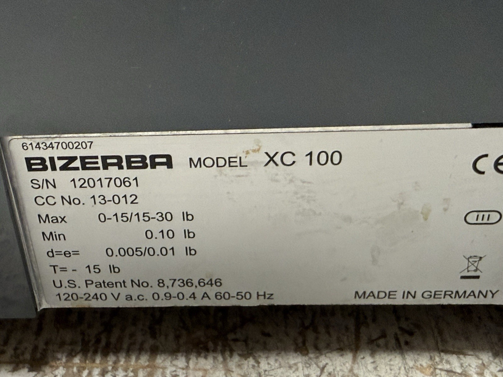 Bizerba XC 100 PRO 30 lb. Touchscreen Digital Scale With Printer Tested Works
