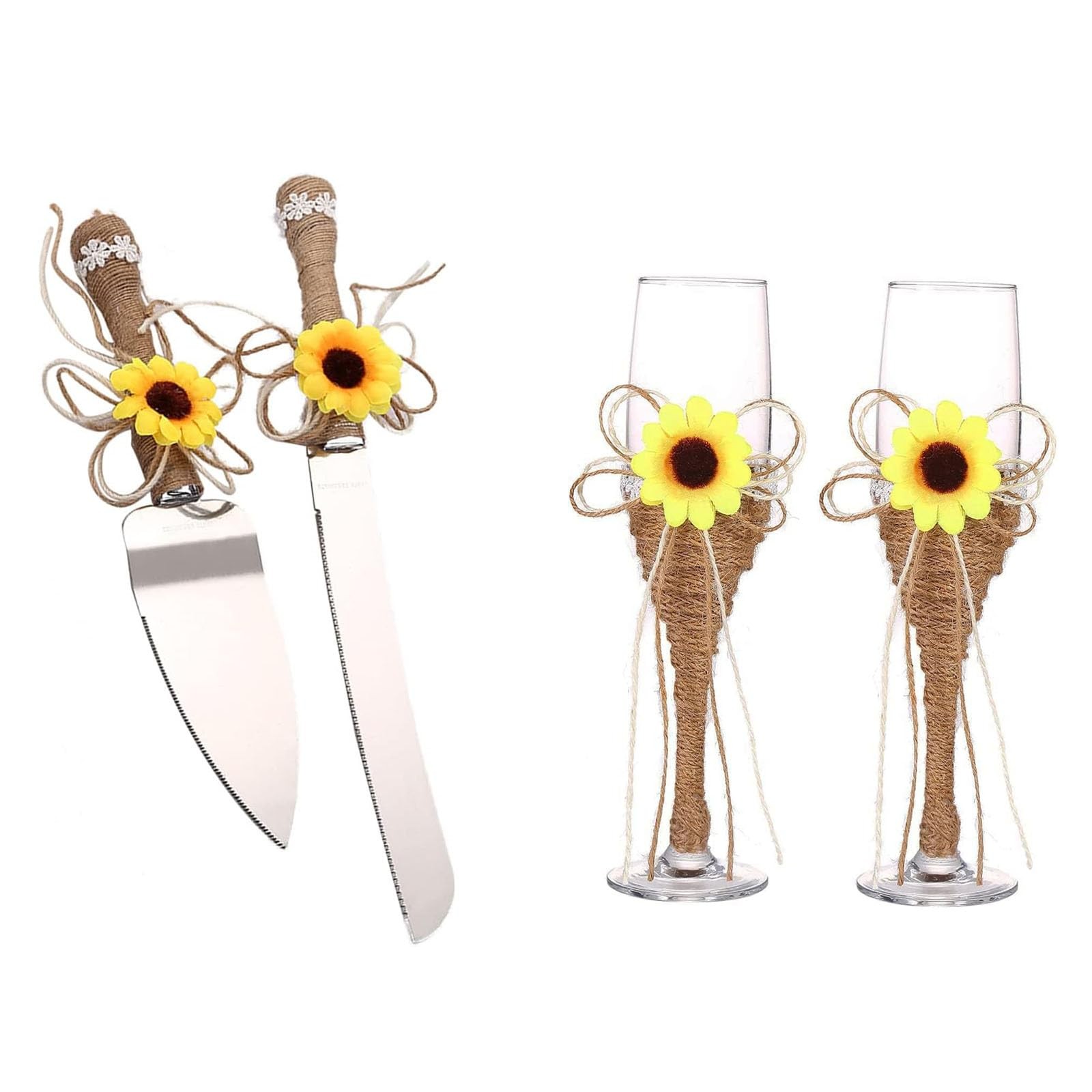 Tang Song Cake Knife And Server Champagne Glasses Sets Resin Plastic Handle
