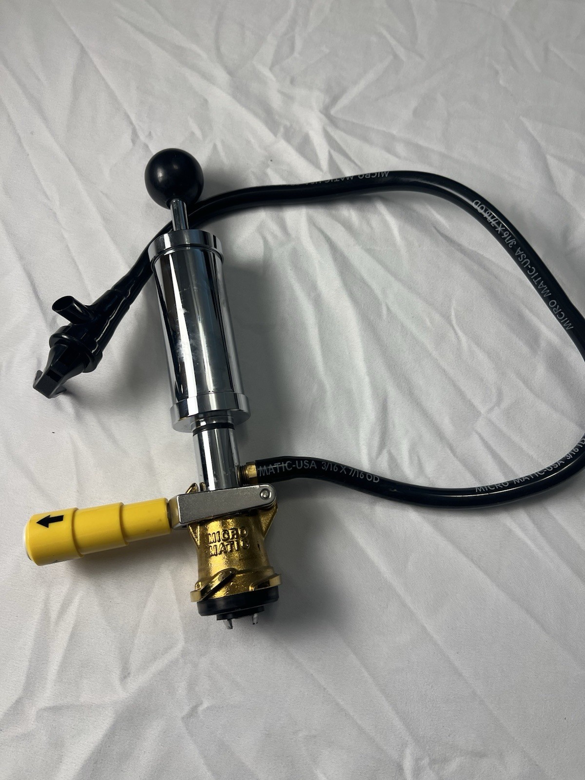 Micro Matic D System/US Sankey Keg Tap Pump Coupler w/ Hose, Black Faucet