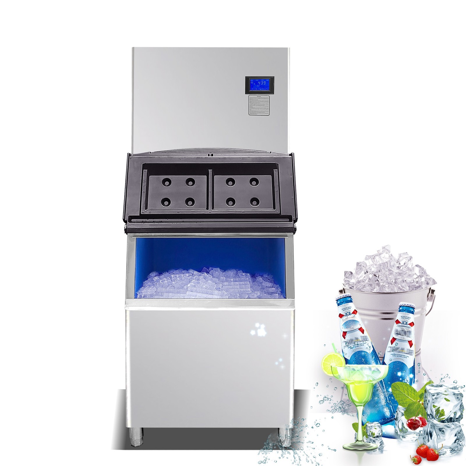 Kolice Commercial Automatic Ice Making Machine Auto Detection 880 LBS/DAY