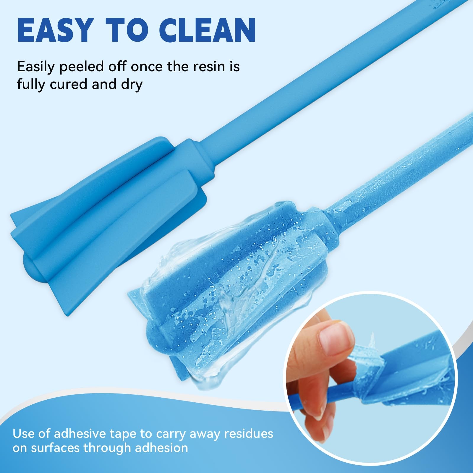 Suzzam Silicone Resin Mixer Paddles, 4-Piece Epoxy Silicone-4PCS, Blue