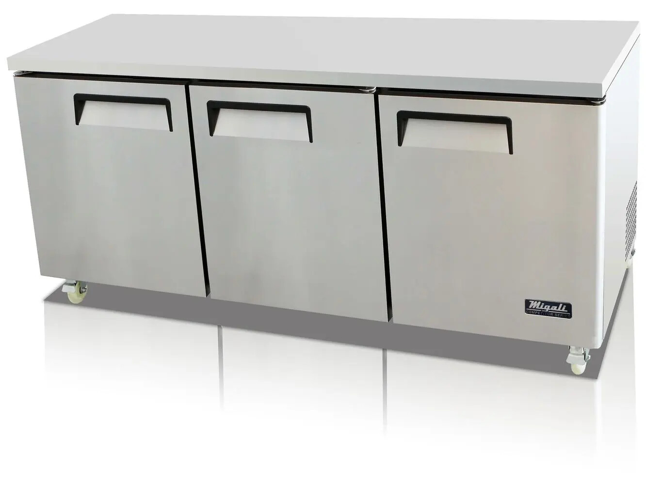 Migali C-U72R-HC Migali 24.5 cu ft SS Undercounter Refrig. 3 Solid Doors