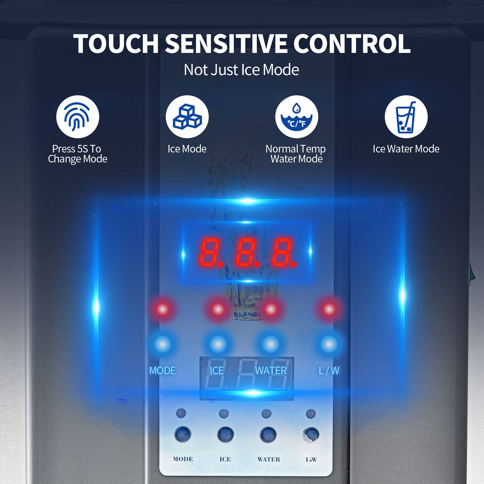 TECSPACE All New Commercial 110V 550W 175LBS/24H Intelligent Sensing Ice Machine