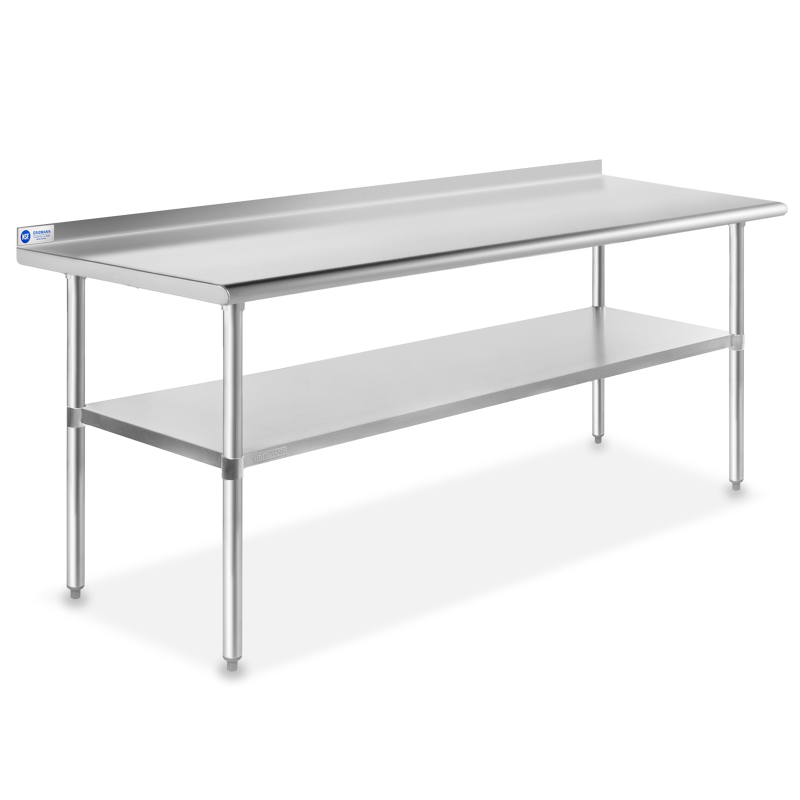 Stainless Steel 72″ x 30″ NSF Commercial Kitchen Work Prep Table with Backsplash