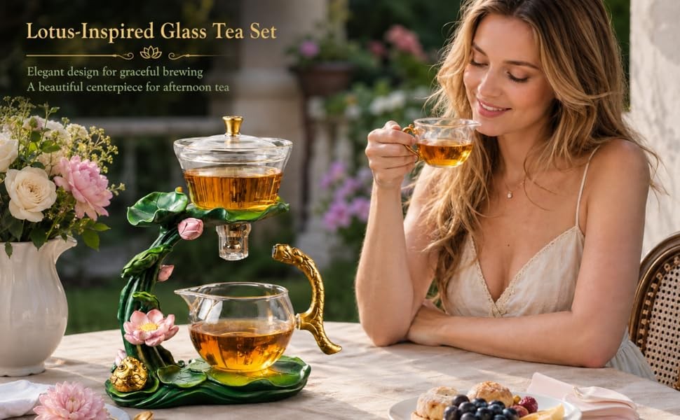 Magnetic TeaPot Semi-Automatic Drip Glass Teapots Lazy Kungfu Tea Infuser
