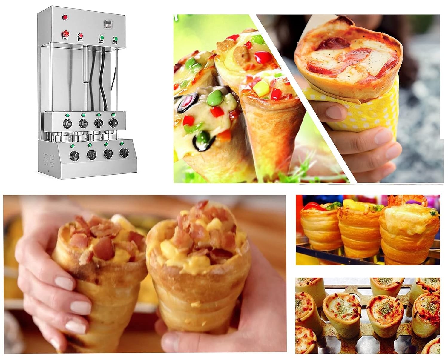 Automatic Pizza Cone Molder Pizza Cone Forming Machine to Make Pizza 4Molds 110V