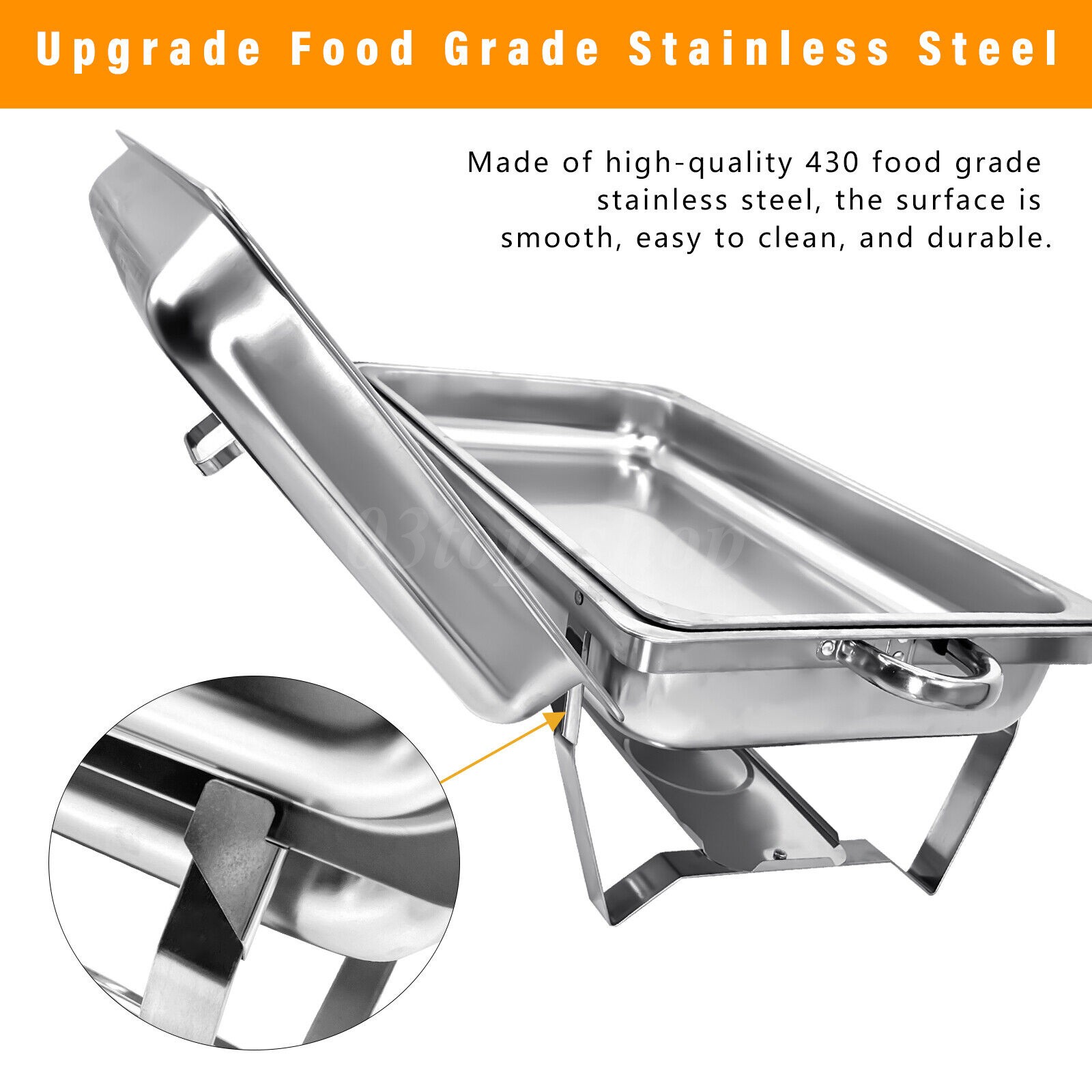 2 Pack 8QT Chafing Dish Stainless Steel Chafer Complete Set with 2 Warmer