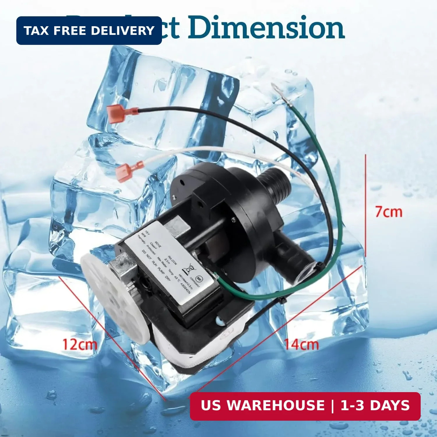 040006556 1PH Ice Machine Water Pump, 115V 60HZ | for Ice Maker Models UD0140A U