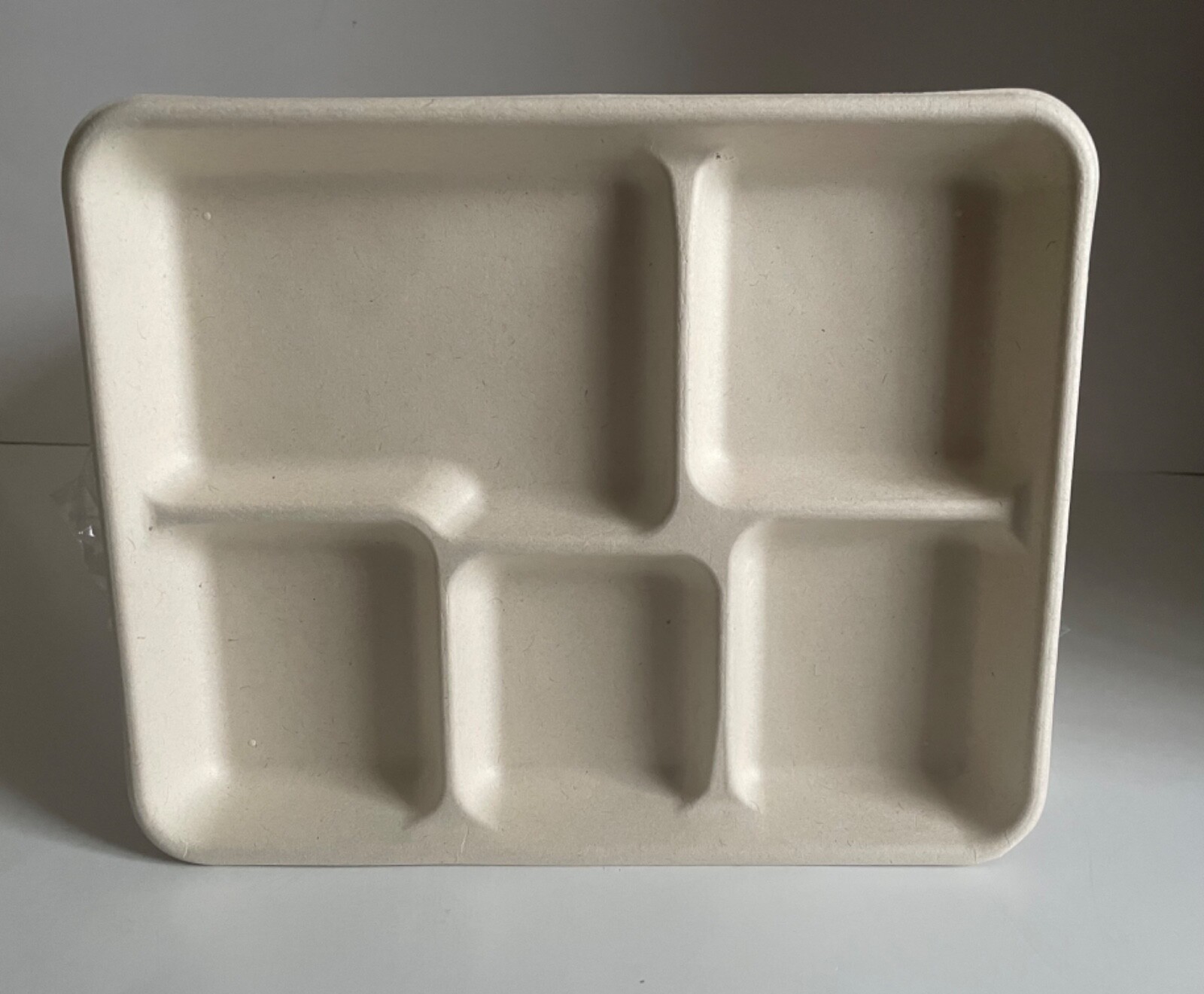 100/400 – Compostable Disposable Paper Plate 5 Compartment 10″ Heavy-Duty