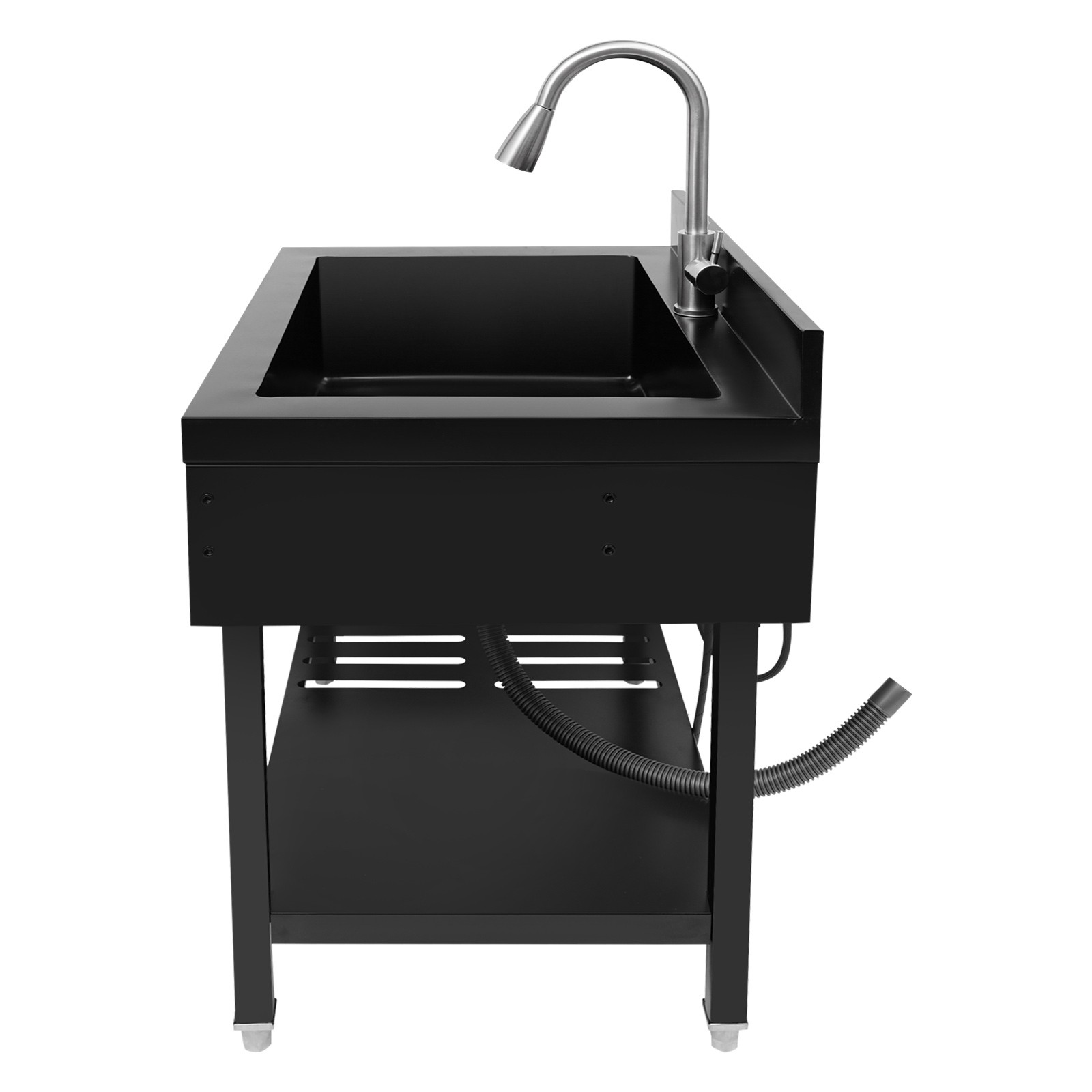 Kitchen Sink Stainless Steel Sink Single Bowl Kitchen Sink with Pull-Out Faucet