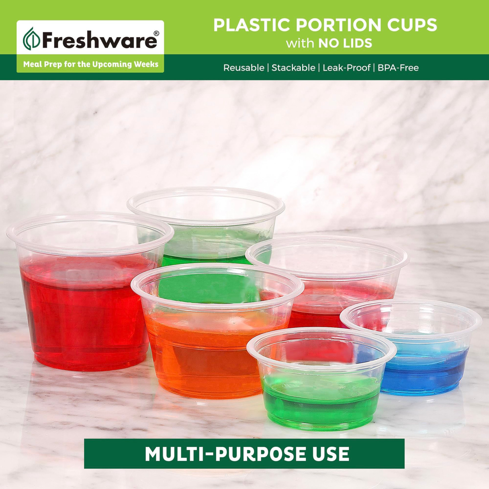 Freshware Plastic Portion Cups (No Lids) [1 Ounce, 250 Cup] Disposable…
